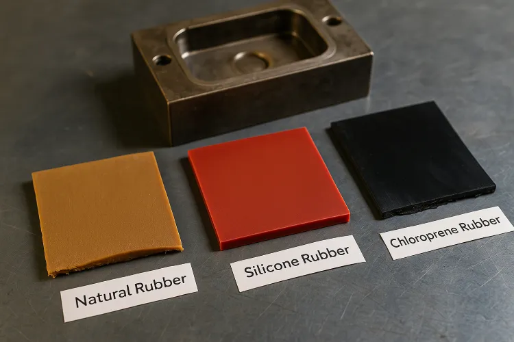 Rubber Samples on Metal Workbench
