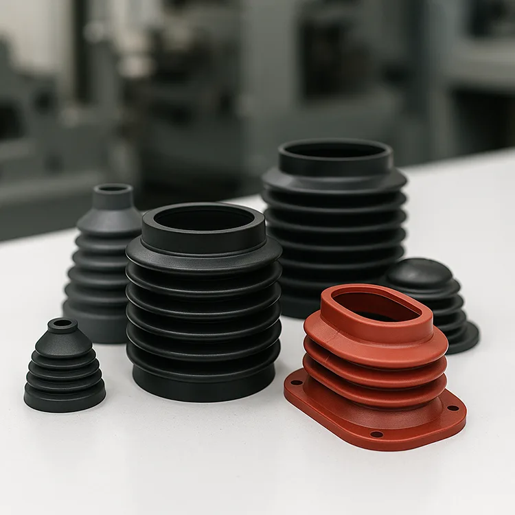 Industriële rubberdoppen op witte ondergrond