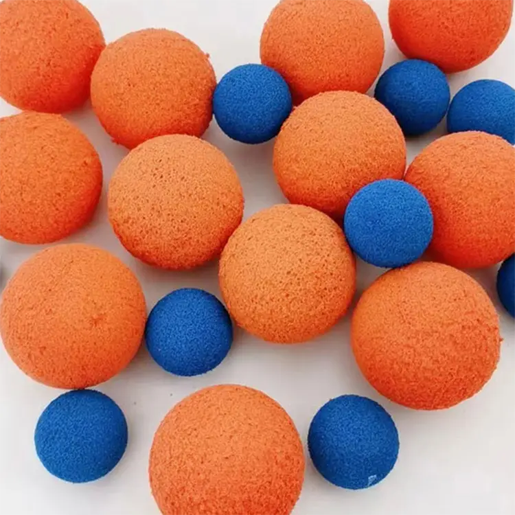Sponge cleaning ball material selection